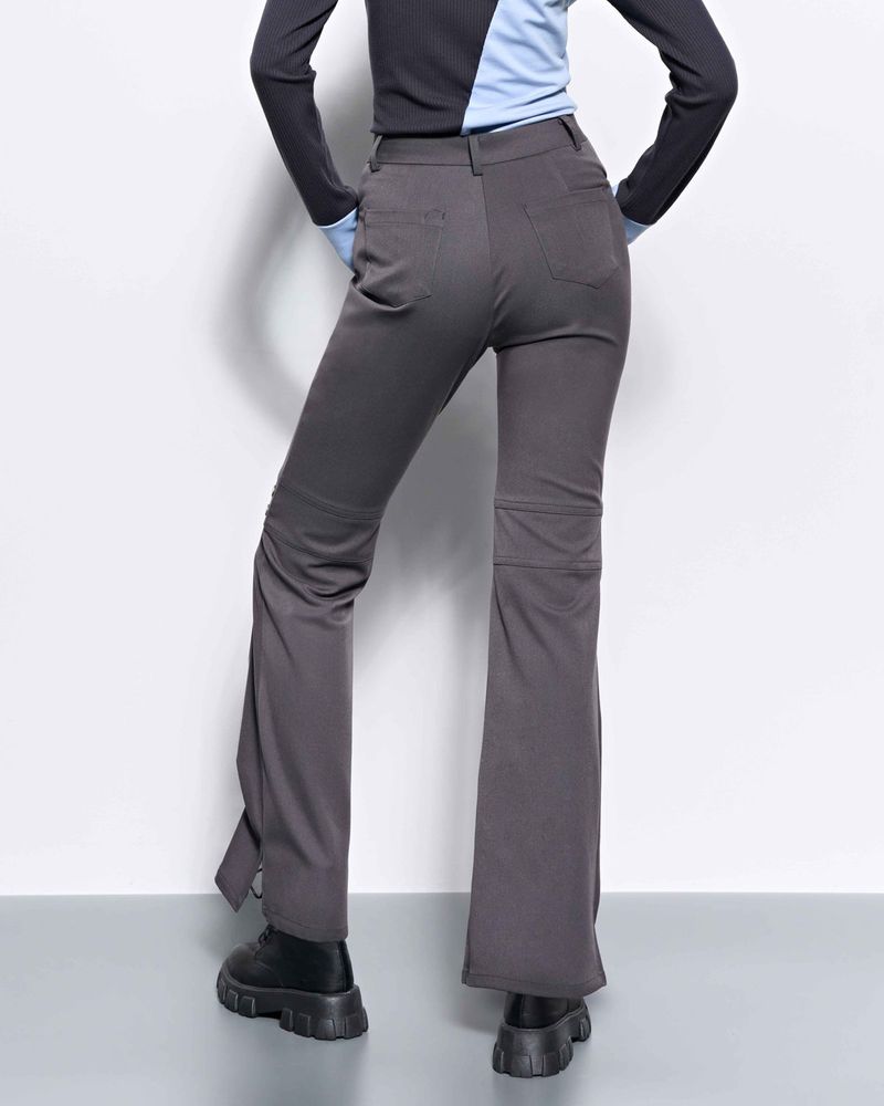 Pinched Slit Pants _ Grey