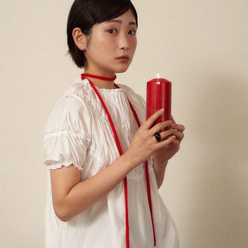 geegee（ジジ）の「ストリングニットスカーフ（ファッション小物）」