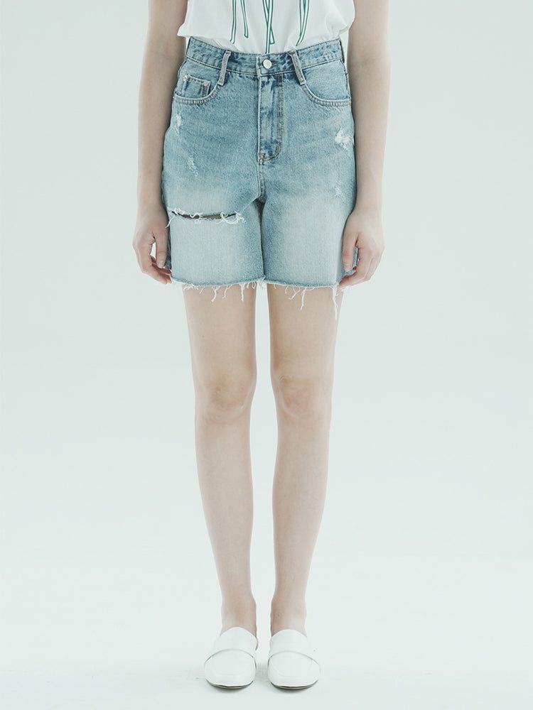 WAAR（ワル）の「W1012 DAMAGE DENIM SHORT（Pants）」