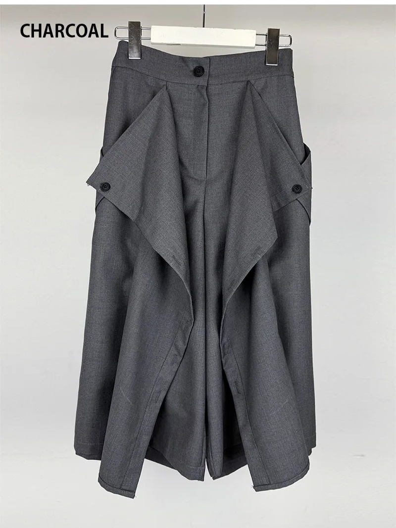 BUTTON TWO-WAY BERMUDA SLACKS (3C)
