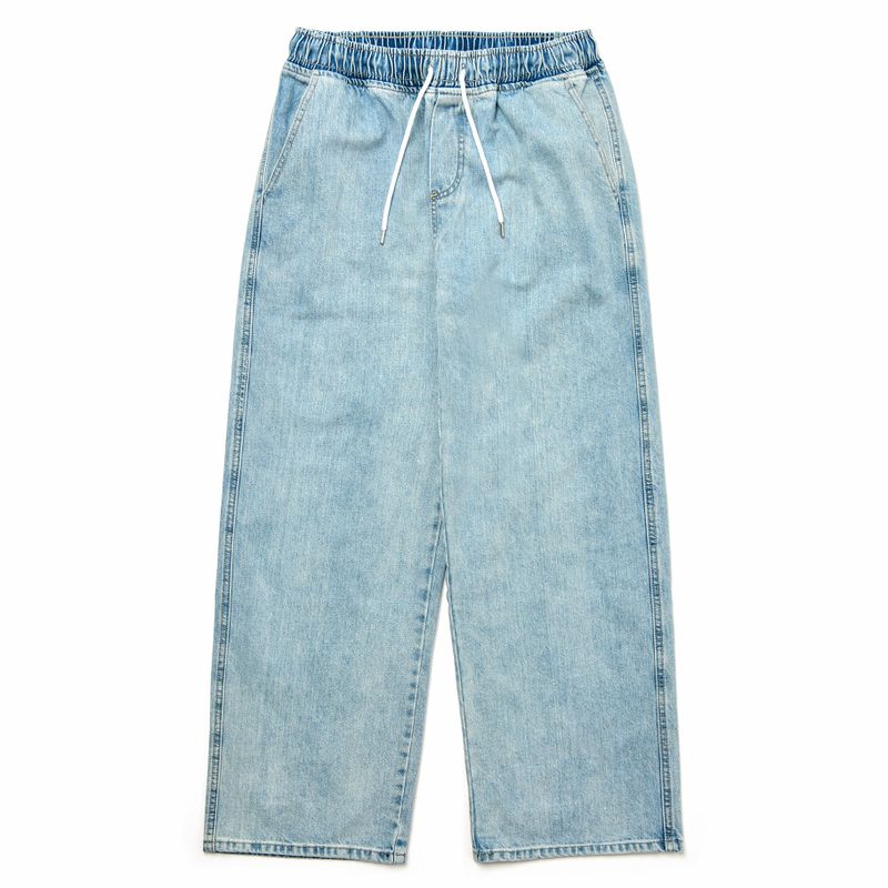 C Wear by the Genius(シーウェア バイザジーニアス)の「BANDING WIDE DENIM PANTS LIGHT BLUE(Pants)」