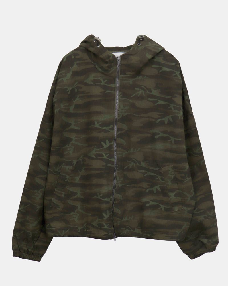 Jaek Camo Two-Way String Hooded Field Jacket