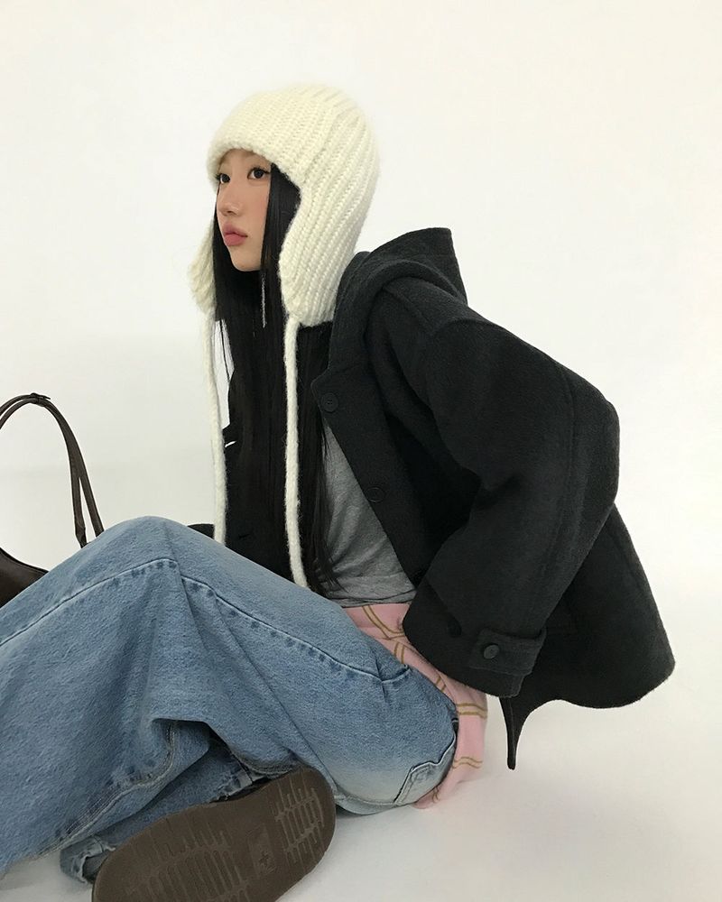 [ORIGINAL] CHILD HOOD WOOL SHORT COAT