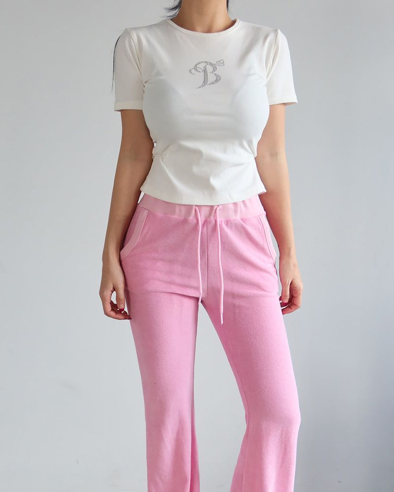 Angel Cubic Towel Terry Bootcut Long Pants