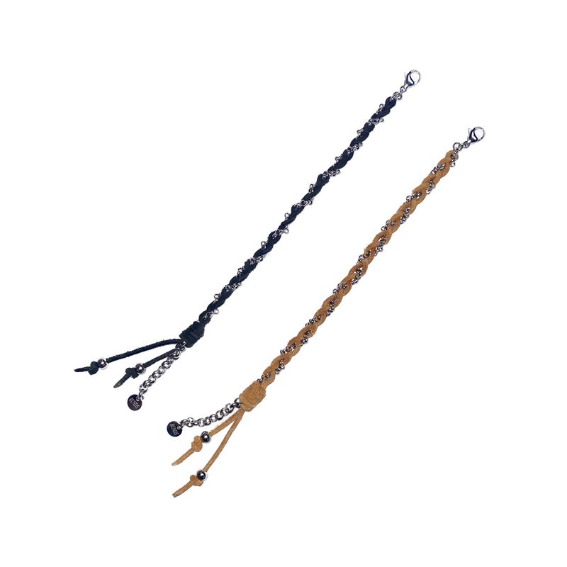 suede chain bracelet (black)