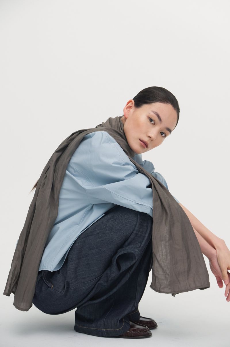 Pleats linear scarf_2colors