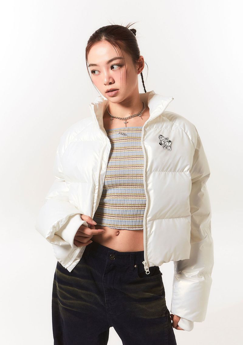 high beam puffer jk - pearl white