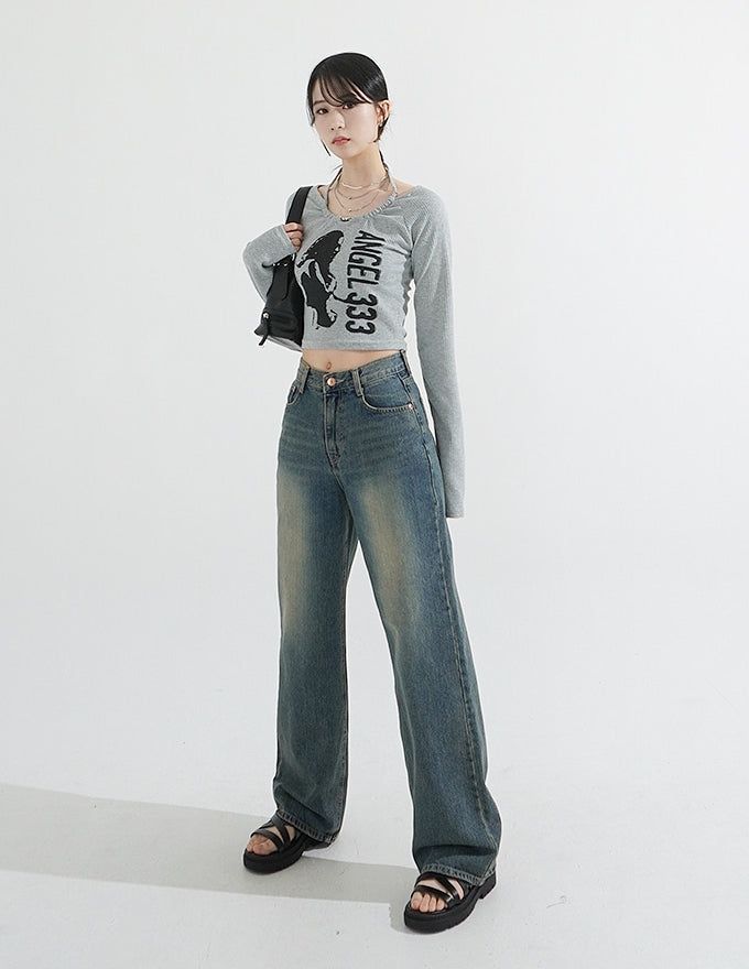 Choker Neck Cropped T-shirt