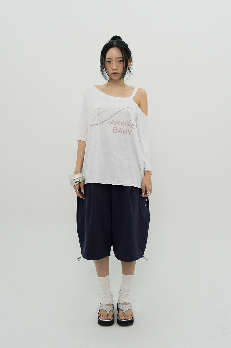  SUNSHINE BABY ASYM TEE _ WHITE