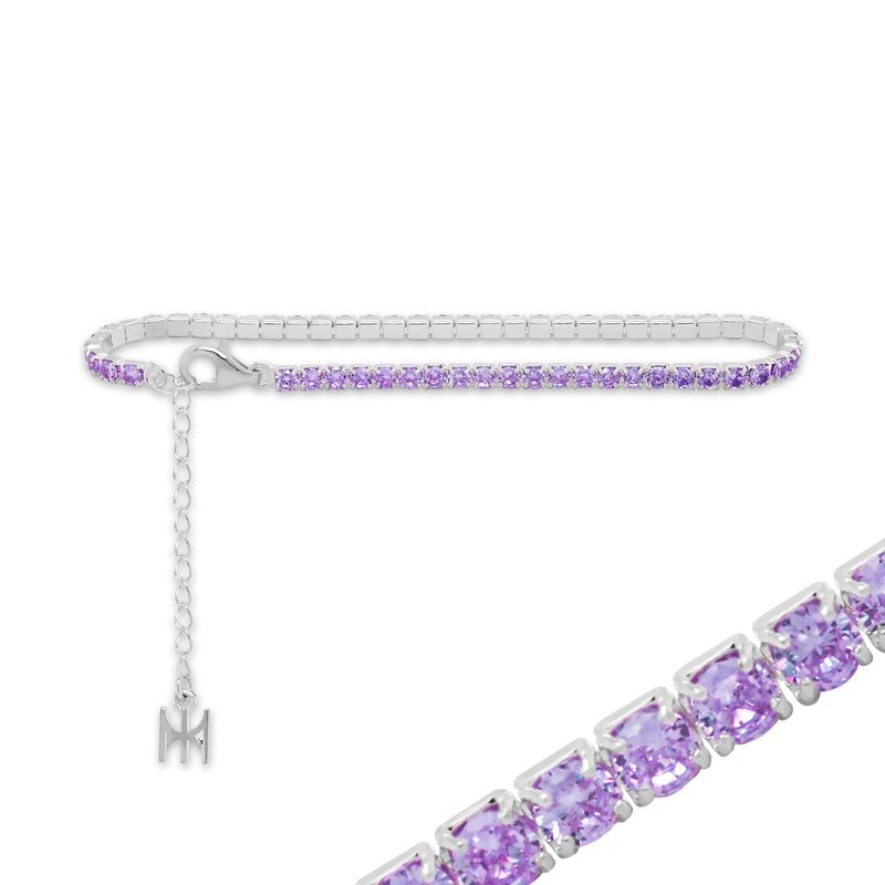 [S925] Violet Mini Tennis Bracelet (white silver)