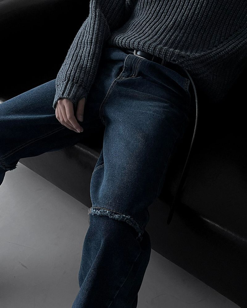 LR9316 Knee incision denim (S ~ L)