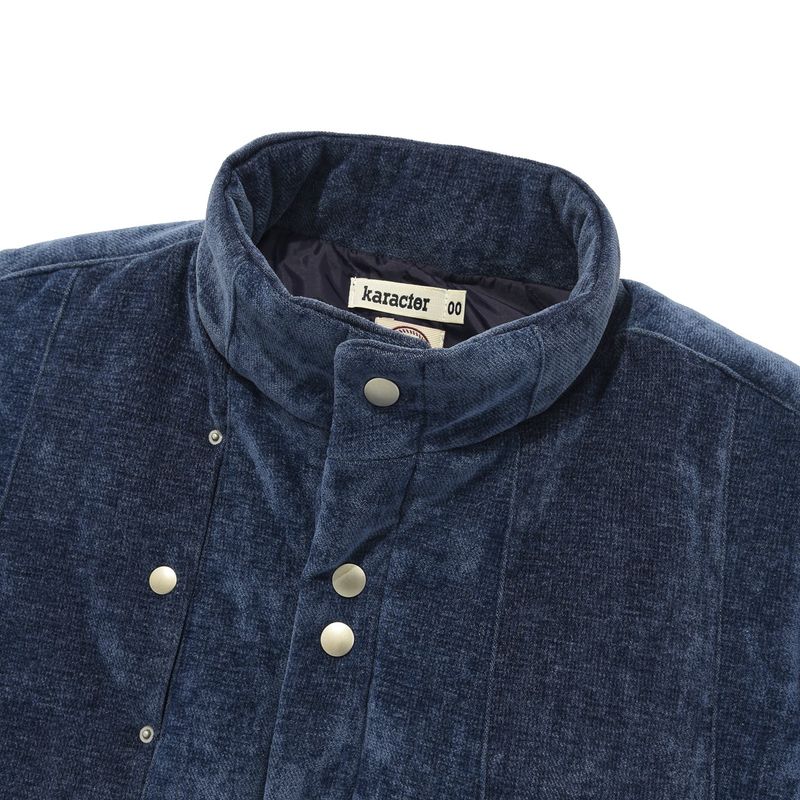 Velvety padded vest / Dark blue
