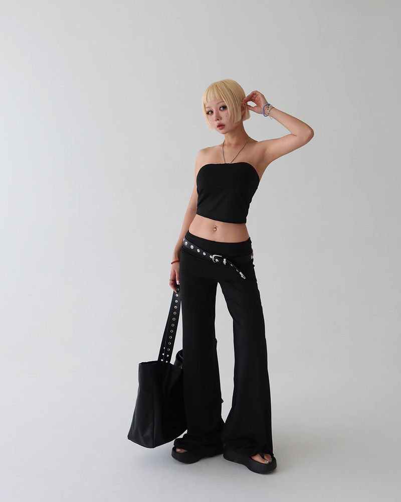 Summer Tube Top & Roll-Up Pants Two-Piece Set