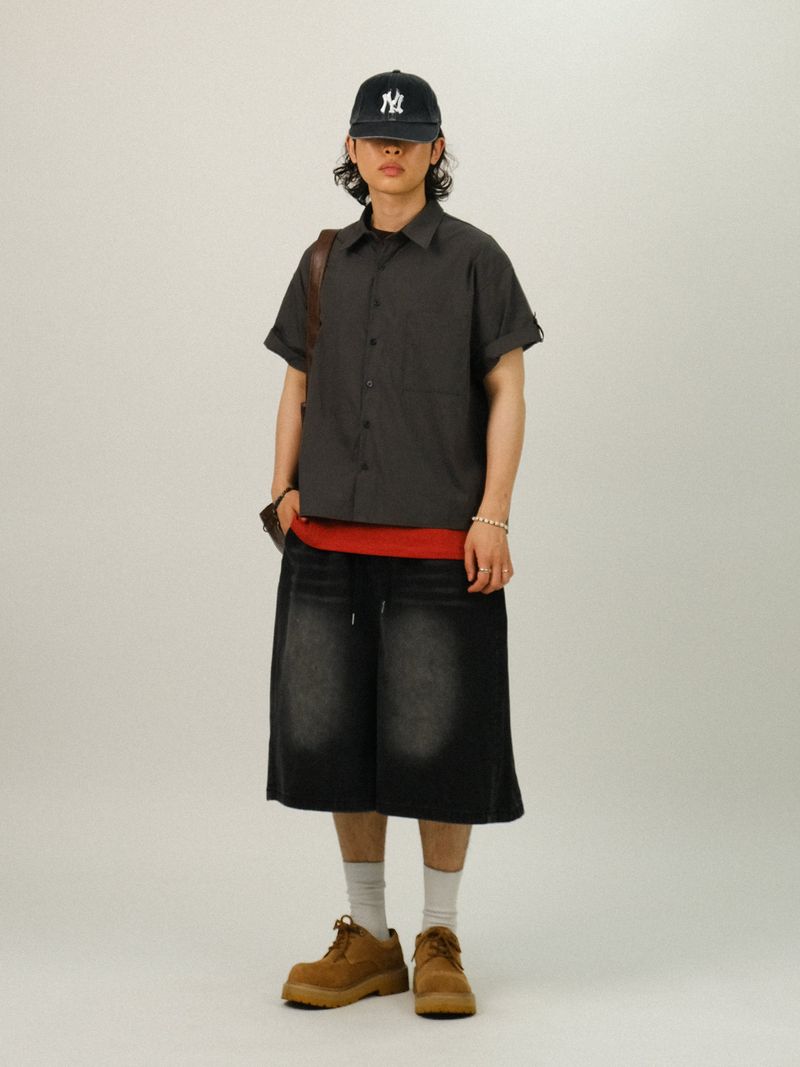 DEE Crop Roll-up Half Work Shirts