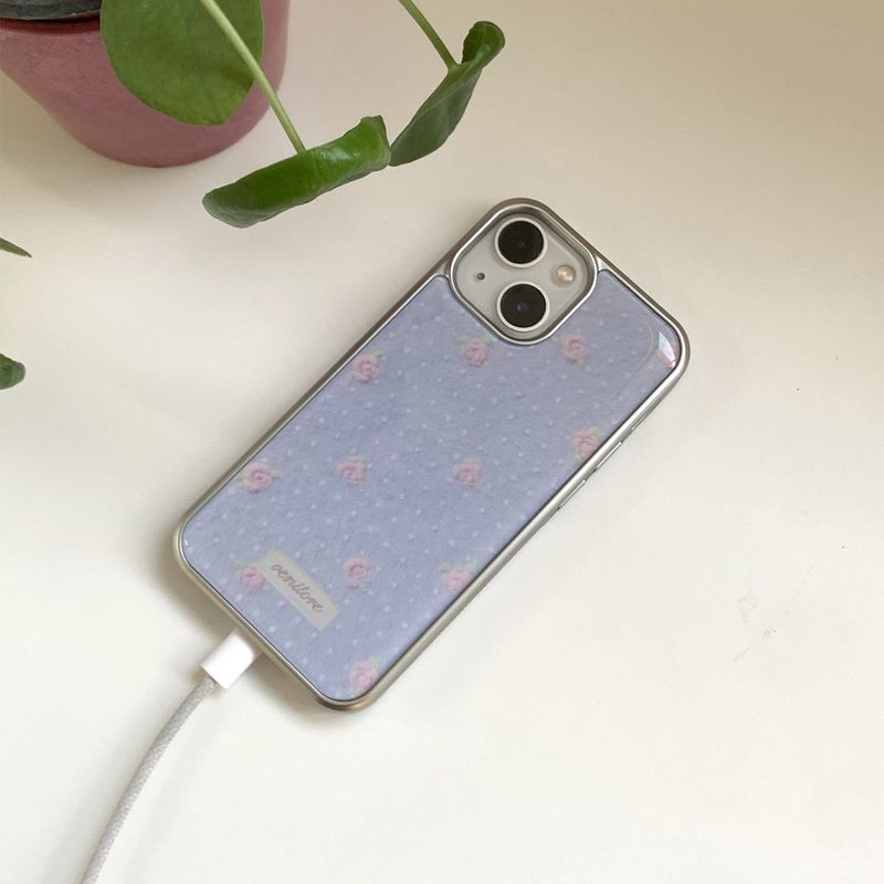 [MADE][Glass Silver Bumper Case] Soft Angora Knit Case