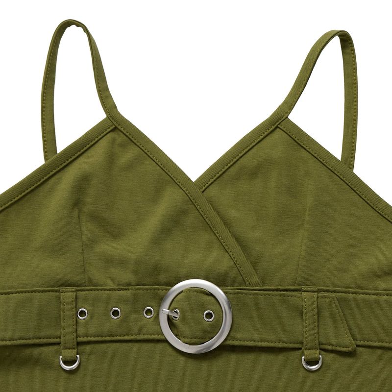 Belted Sleeveless Olive