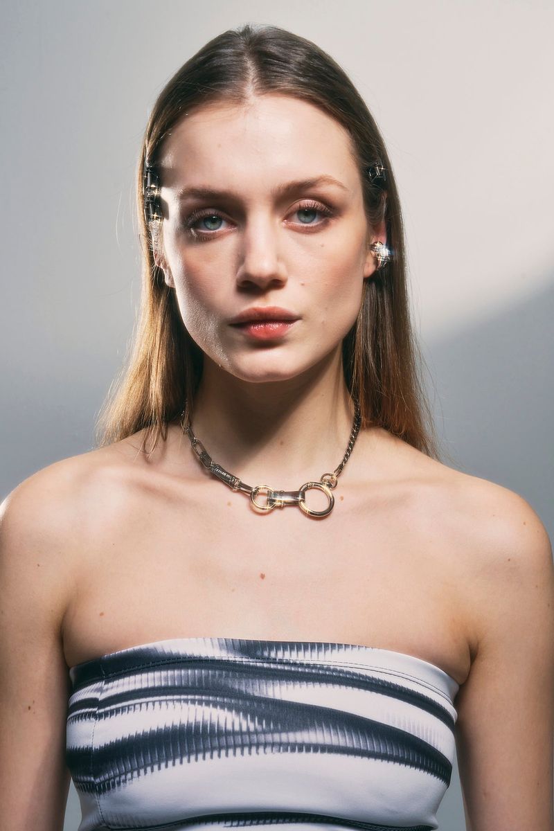 NO.318 [SILVER] GEOMETRY SQUARE EARCUFF
