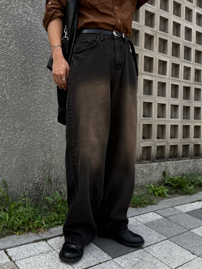 Garment dying denim pants