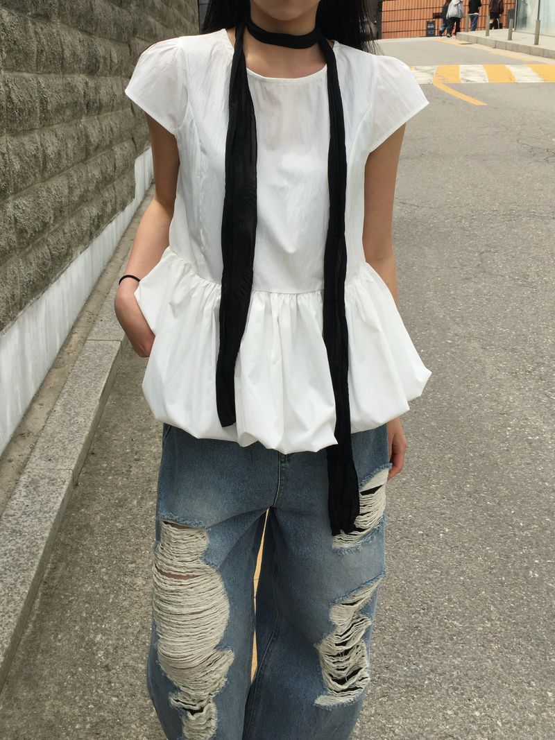 Shine Wrinkle Long Scarf (6c)