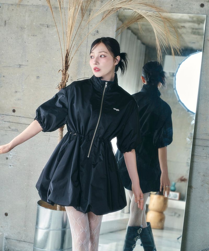 バルーンシルエットハイネックワンピ