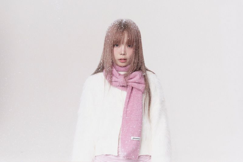 Mini ribbon muffler_pink