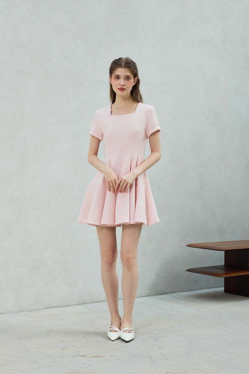 LANI TWEED DRESS / PINK