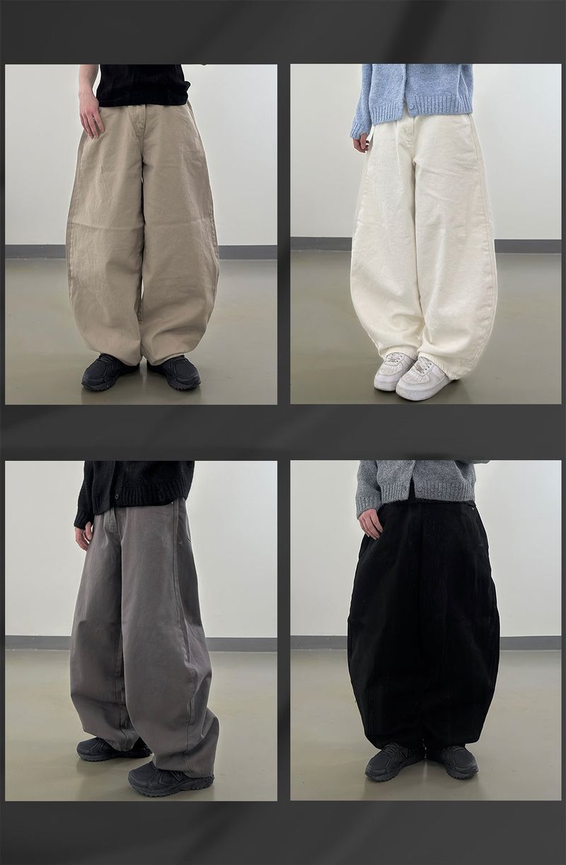 Nevis Cotton Wide Curved Pants
