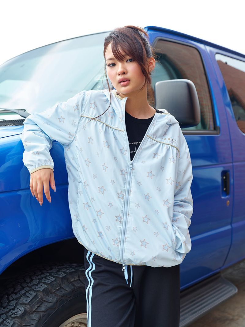 NYXX（エヌワイエックスエックス）の「シャーリング ウインドブレーカー ライト ブルー（ジャケット/アウター）」