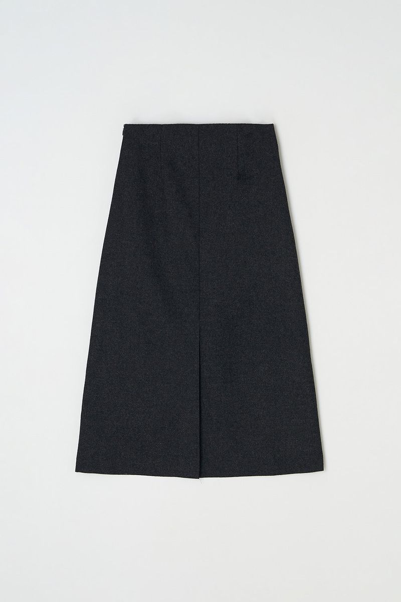 Falling long skirt_charcoal