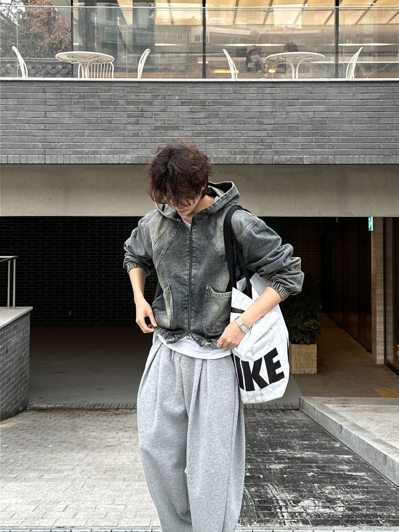 LMN deep slit wide sweatpants (4 colors)