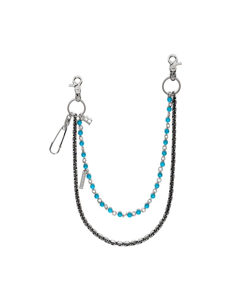 BLACKBLOND（ブラックブロンド）の「BBD ストーンボール2ラインパンツチェーン(Silver&Turquoise)（アクセサリー）」