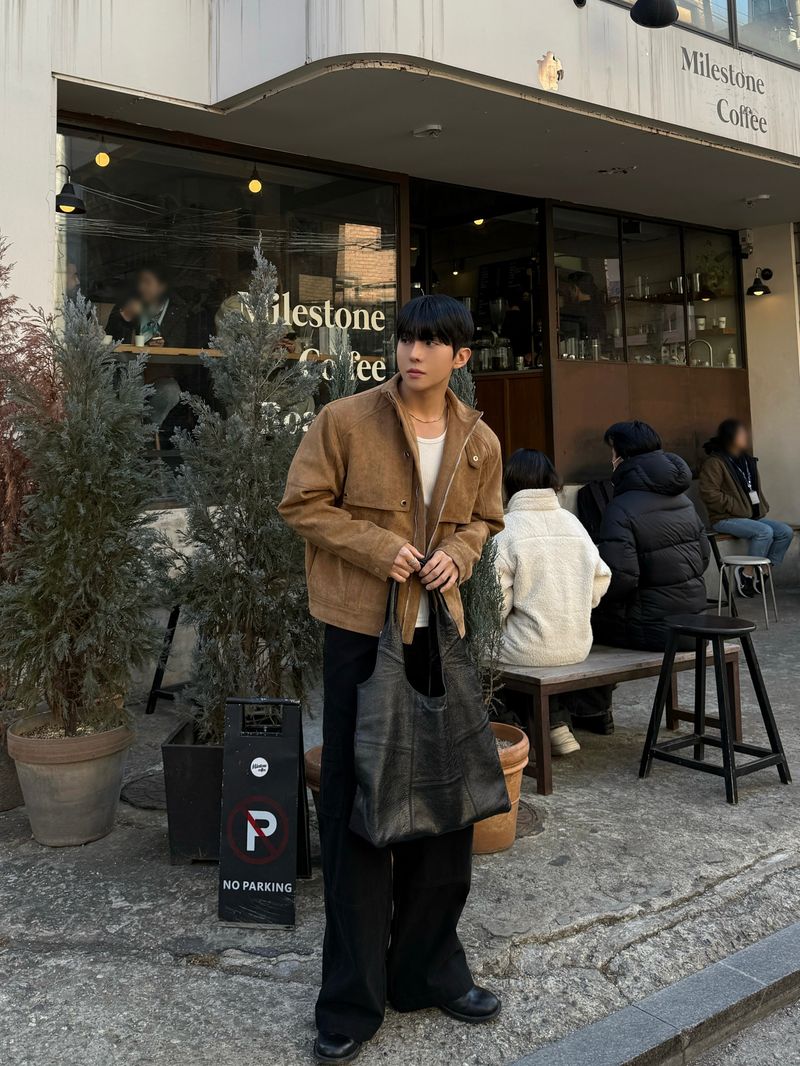 Ber suede collar neck jacket
