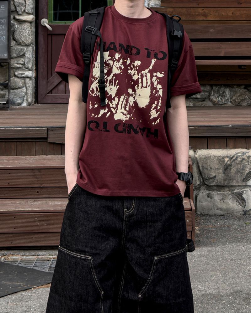 Touch Graphic Oversized Half T-Shirt