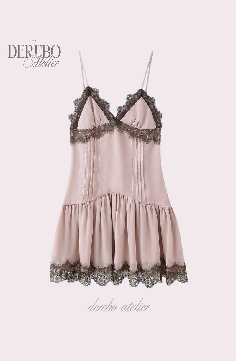 Rose Black Pink Sleeveless Dress