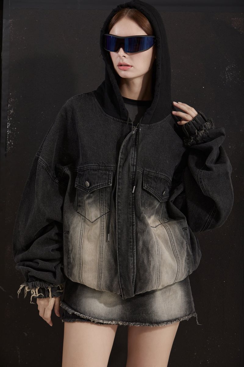 COVER DENIM JACKET -BLACK