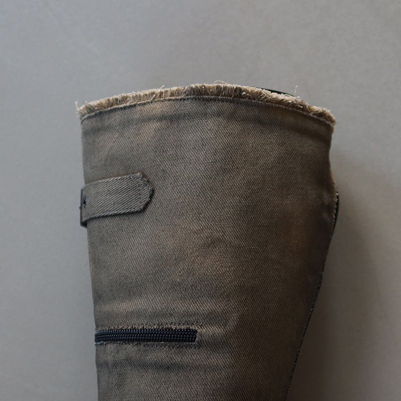 1:1 Custom Order Vintage Warm Cowhide Boots
