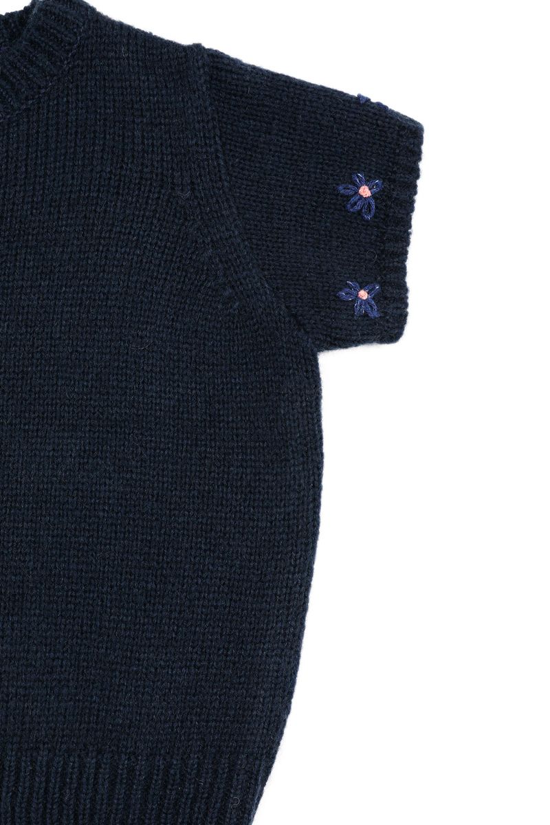 Mini Flower Short Knit [Navy]
