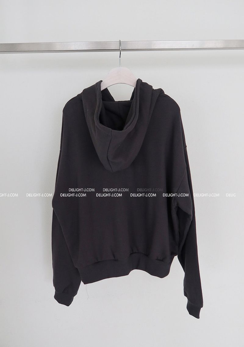 ribbon frill hooded zip-up jacket