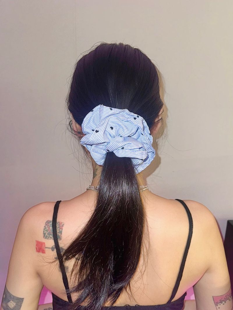 Summer stripe hair scrunchy