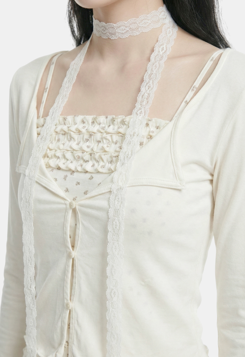 Lady Flower Scarf Top Set