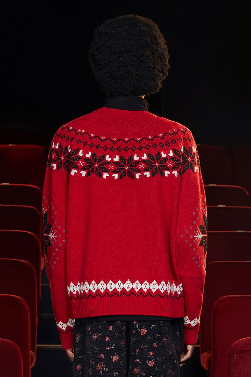 ARGYLE NORDIC KNIT / RED
