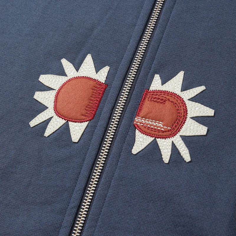 Sunburst hoodied zip-up / Smoke navy