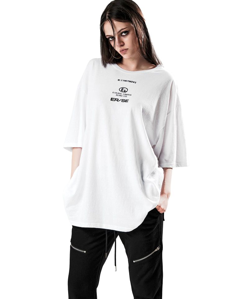 NO.122 BAR CODE T-SHIRT WHITE