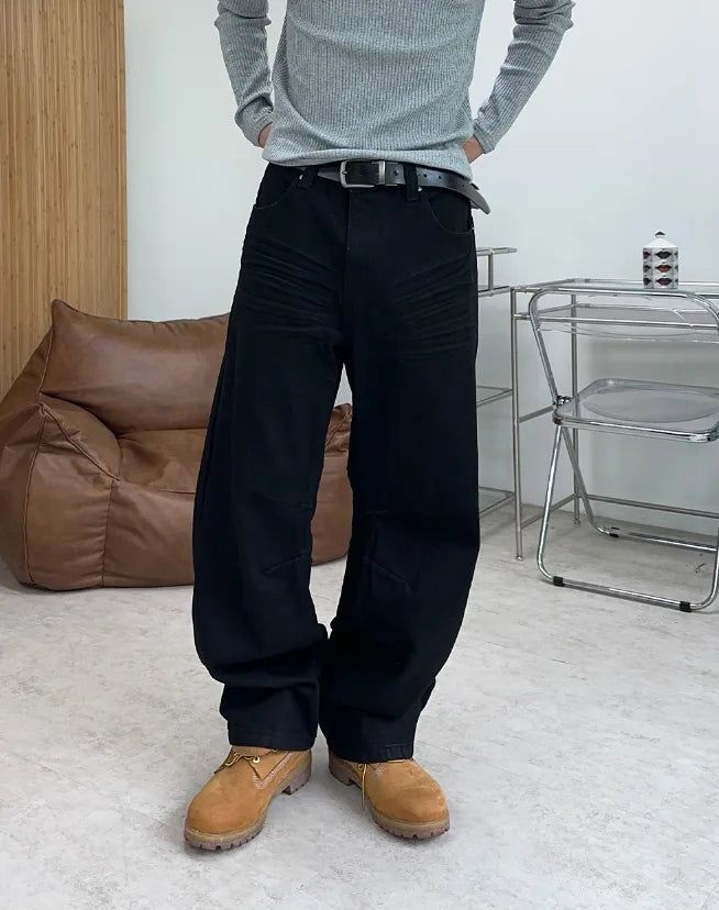 Topel Wrinkle Curved Denim Pants