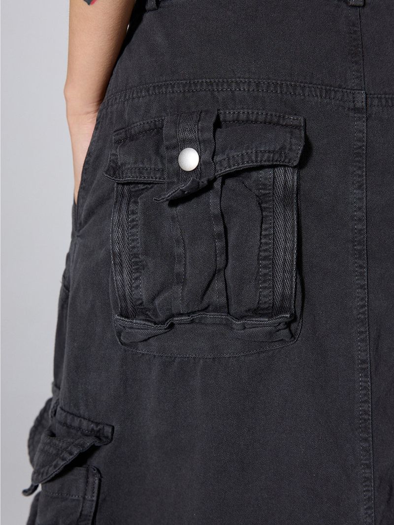 WASHED CARGO SKIRT / GRAY