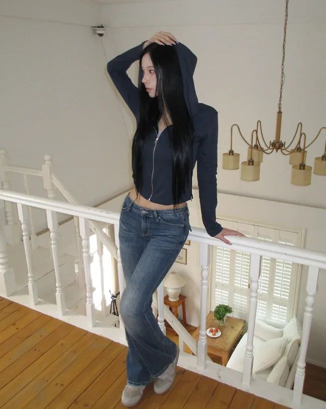 Mayville Basic Slim Hood Zip-Up