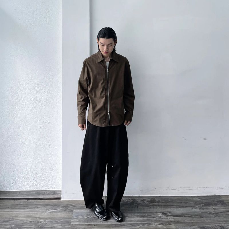 Mist Brown Zip Shirt Jacket