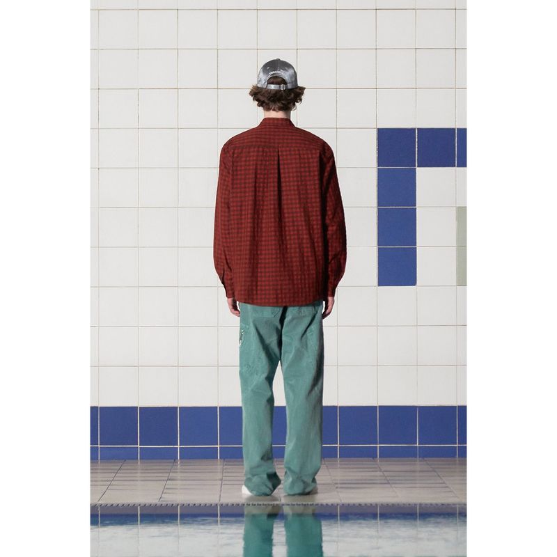 POCKET GINGHAM CHECK SHIRT / RED