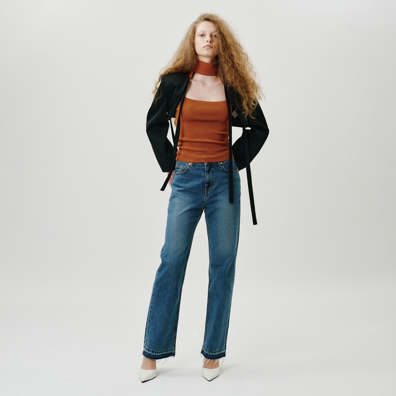 27Y(トゥエンティセブンワイ)の「Deep blue semi wide jeans - SW002(Pants)」