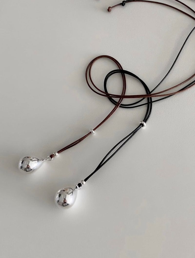 Silver925 Big Water Drop Necklace (2 colors)